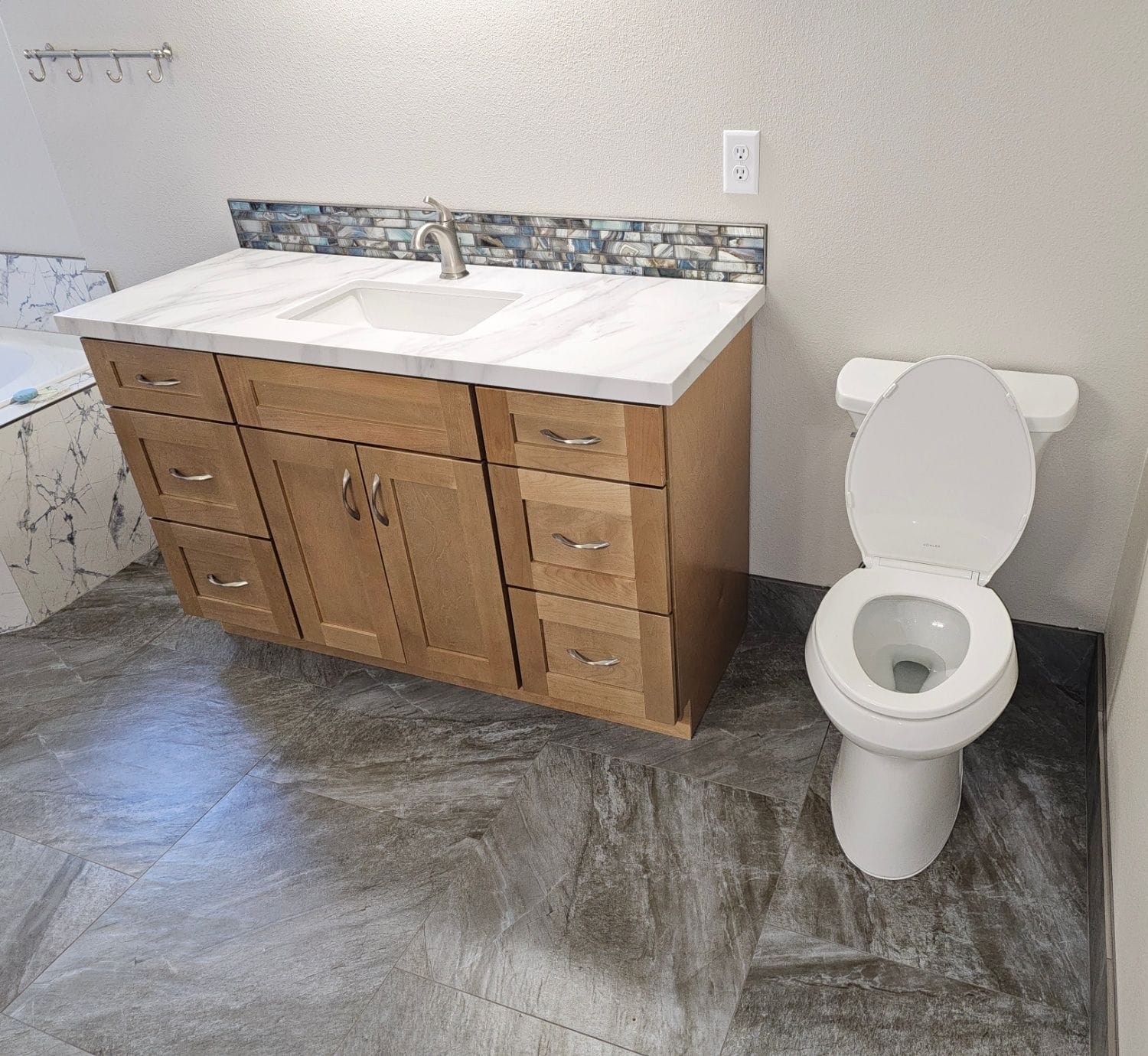 Modern bathroom with plumbing fixtures